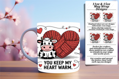 Delightful 15oz Mug Wrap Png Template , Cute Cow Product Image 1