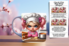 Stylish 11oz Mug Wrap Png Design , Girl Grumpy Product Image 1