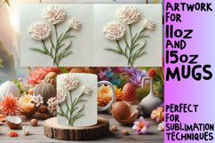 Elegant Bloom Harmony: 3D Mug Sublimation Product Image 1