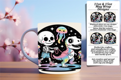 Vibrant 11oz Mug Wrap Png Template , Funny Skeleton Product Image 1