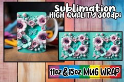 Whimsical evenings 11oz 15oz sublimation wrap, 3D Heart Product Image 1