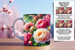 Stylish 11oz Mug Wrap Png Template , Flower Product Image 1