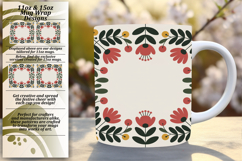 Inspiring 15oz Mug Wrap Png Template , Flowers Product Image 1