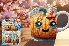 Dynamic 11oz Mug Wrap Png Artwork , Cute Pumpkin Product Image 1