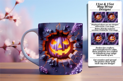 Warm 15oz Mug Wrap Png Artwork , 3D Pumpkin Product Image 1