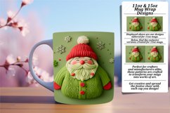 11oz 15oz Mug Wrap Sublimation Christmas Santa Claus 3D Product Image 1
