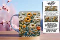 Embroidered Flower Pattern Mug Wrap - Spring Edition Product Image 1