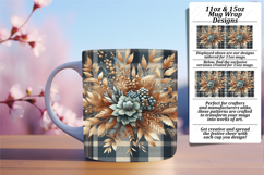 Radiant 15oz Mug Wrap Png Template , Autumn Flower Product Image 1