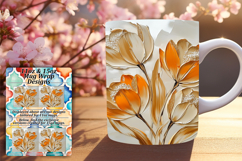 Lovely 11oz Mug Wrap Png Artwork , 3D Flower Product Image 1