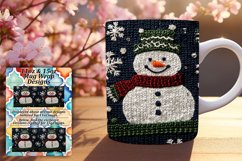 Elegant 15oz Mug Wrap Png Artwork , Snowman Product Image 1
