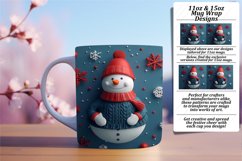 Festive Snowman 3D Mug Design 11oz/15oz Wrap PNG Product Image 1