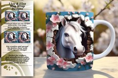 Watercolor Horse in Hole Unique Mug Design Product Image 1