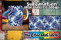 Soft whispers 11oz 15oz mug wrap, Watercolor Pattern Product Image 1