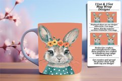 Watercolor Bunny with Garden Flowers Mug Wrap Product Image 1