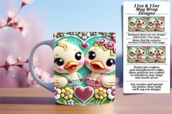 Elegant 15oz Mug Wrap Png Template , Sweet Animals Product Image 1