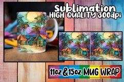 Coastal Charm Mug Wrap Sublimation, 11oz 15oz Product Image 1
