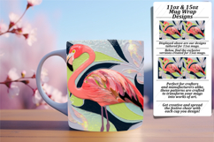 Sassy 15oz Mug Wrap Png Template , Flamingo Product Image 1