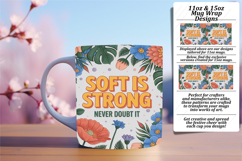 Lovely 15oz Mug Wrap Png Template , Flower Quote Product Image 1