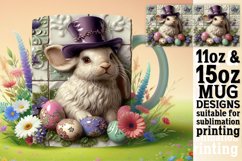 Colorful 3D Easter Bunny Wrap Sublimation 11oz Product Image 1