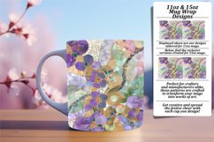 Glittery Floral Mug Wrap Sublimation Design 11oz 15oz Product Image 1