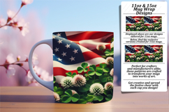 Cute 15oz Mug Wrap Png Artwork , USA Flag Product Image 1