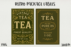 Vintage Food Label PNG Retro Pantry &amp; Packaging Clipart. Product Image 1