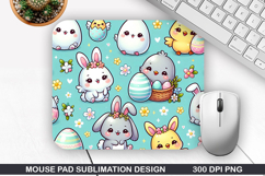 Mouse Pad Sublimation, Easter Bunny Mouse Pad PNG Design Product Image 1