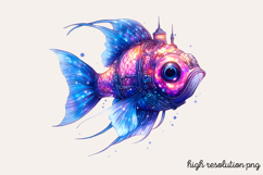 Bioluminescent Sea Animal Clipart PNG Product Image 1