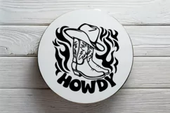 Cowboy boots and hat svg cut file, Howdy cowboy rodeo Product Image 7
