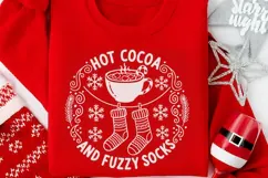 Hot Cocoa And Fuzzy Socks Svg, Christmas Hot Chocolate Svg. Product Image 4