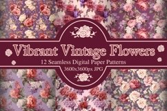 12 Elegant Flower seamless Pattern, vintage flower JPG Product Image 1