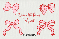 Coquette Bows &amp; Cherries Clipart Bundle SVG PNG EPS Product Image 8