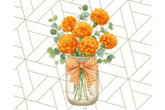 Fall Mason Jar Flowers PNG Clipart Product Image 3
