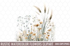 Watercolor Rustic Flowers Clipart Product Image 1