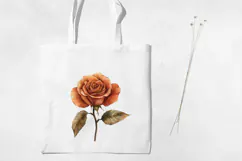 Watercolor Terracotta Flowers Clipart, PNG. Product Image 3