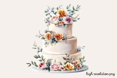 White Wedding Watercolor Clipart PNG Product Image 1