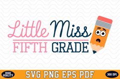 Little Miss Fifth Grade SVG | Quotes | SVG Cut files Product Image 1