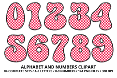 Checkerboard Alphabet Letters &amp; Numbers Clipart PNG 300DPI Product Image 5