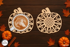 Autumn Pumpkin Coaster Laser Cut | Drink Coaster | SVG Product Image 1