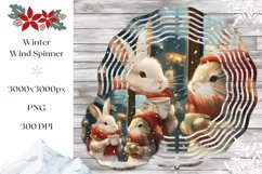 Christmas Rabbits Wind Spinner, Winter Rabbits Spinner Product Image 1
