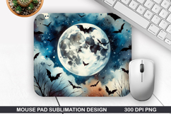 Flying Bats Mouse Pad, Halloween Mouse Pad PNG Design Product Image 1