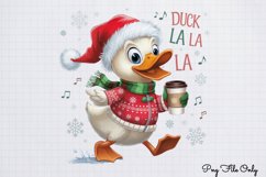 Funny Christmas Duck Sublimation Clipart PNG Product Image 1