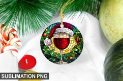 Christmas Santa Wineglass Ornament | Christmas Ornament PNG Product Image 1