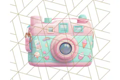 Pink and Mint Summer Clipart PNG Beach Icons, Summer Fun Png Product Image 3
