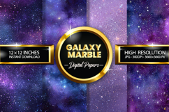 Galaxy Marble Digital Papers - 04 variations Product Image 1