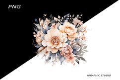 Watercolor Pastel Flowers Clipart, Wedding Flowers Clipart Product Image 1