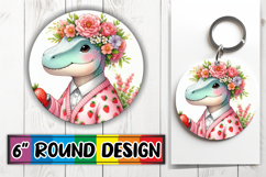 Bright Circle Ornaments Design PNG, Dino Product Image 1