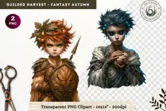 Fantasy Autumn Gilded Harvest PNG Clipart whimsical creature Product Image 1