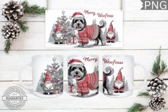 Merry Woofmas Christmas Mug Wrap - Christmas Mug Sublimation Product Image 1