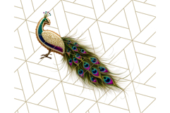 Peacock Christmas Clipart in Jewel Tones, Christmas Png Product Image 3